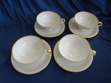 Johann Haviland Porzellan 4 Gedecke Teetasse + Untertasse Elfenbein Goldrand