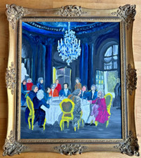 Wundervoller antiker Barock Prunkrahmen Gold m. Ölgemälde nach Adolph von Menzel