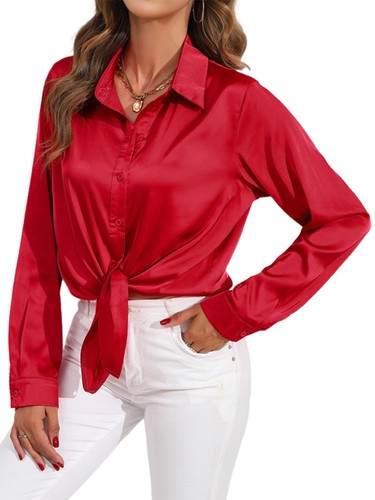 Damen satinbluse seidenhemd - damen,