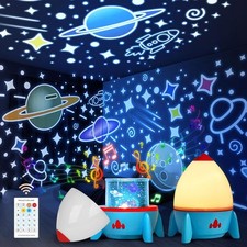 LED Sternenhimmel Projektor Kinder Nachtlicht Rakete Weihnachten Kinderzimmer