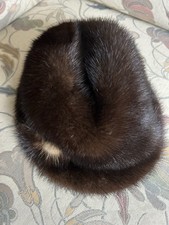 Nerz Pelz Hut braun ca. 53 cm