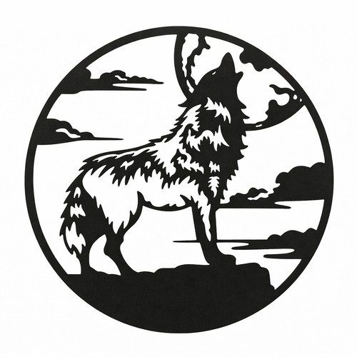 Moderne wolf wanddeko - wolf, aus