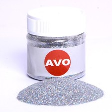 Metal Flakes hologram silber 0,2mm für Effektlackierungen 25g  AVO 2510-50A-25