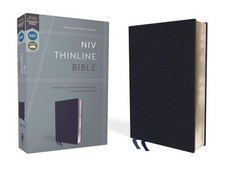 NIV, Thinline Bible, Bonded Leather, Navy, Red Letter Edition Zondervan