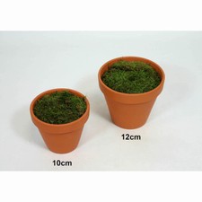 Tontopf 10cm mit Steckmasse und Moos