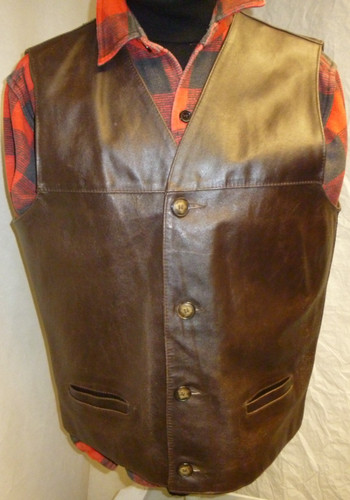 Vintage lederweste overpell - vintage,