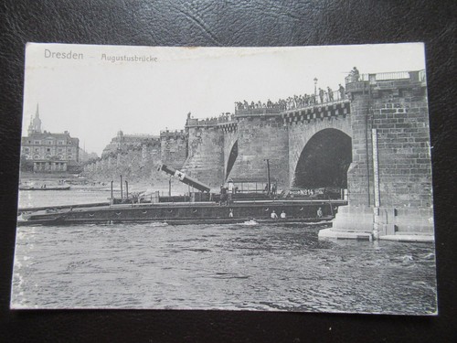 Dresden augustusbrücke mit - ak, dresden,augustusbrücke