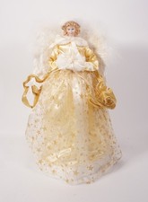 Christbaumschmuck leuchtender Rauschgold Engel Figur 44cm Christbaumspitze X-Mas