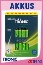 TRONIC AAA NiMH Akkus 1000 mAh 1,2V 8er Pack vorgeladen & wiederaufladbar