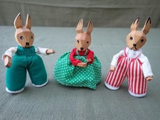 3 Lotte Sievers-Hahn Hasen Figuren Holzkopf Osterdeko 9,5 cm