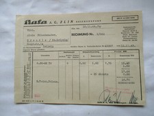 Rechnung " Bata A.G. Zlin - Reifenexport  " von 1943