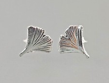 9916415 925er Silber Ohrringe Gingkoblatt 1,2x1cm Ohrstecker floral