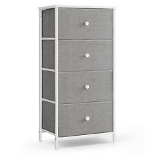 Kommode,Aufbewahrungsschrank mit 4 Stoff-Schubladen,Metallrahmen,hoch und schmal