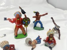 10 Figuren Indianer Häuptling Gummi DDR Spielzeug Retro Vintage Set