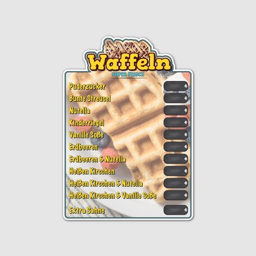 Waffel preisschild preistafel - waffel,