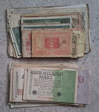 Konvolut über 75 Banknoten schrott Geldscheine Deutsches Reich Reichsbanknoten