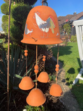 Terrakotta Mobile, Gartendeko mit Motiv, Handarbeit