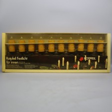 Vintage Rotpfeil Festlicht für innen ~ 10 dicke Kerzen gelb ~ Schaft Ø3cm L5cm