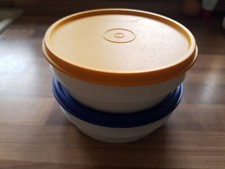 Tupperware Stapel-Quick 2 Schüssel Gr-B Servierschale Dose Ø 14cm weiß,