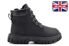 Jungen Stiefel Mädchenstiefel Jungen Stiefeletten schwarz Boots Schnür/Reißverschluss Gr. 1/2