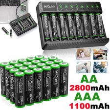HiQuick 1100/2800mAh AAA/AA Wiederaufladbar Rechargeable Batterie Akku/Ladegerät