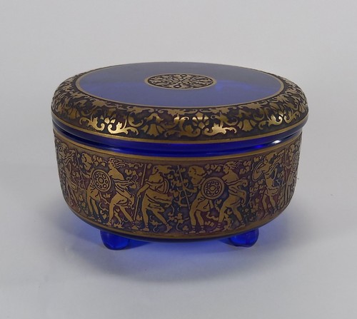 Art deco deckeldose glas - art,