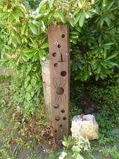Stele skulptur holz eiche - skulptur,