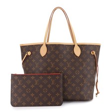 LOUIS VUITTON Monogram Neverfull MM Tote Bag Braun Cerise M41177 90290010