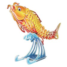 Karpfen farbig 3D Holzbausatz Fisch Wasser Unterwasser Steckpuzzle See Meer Tier