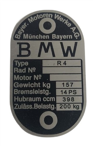 Bmw typenschild - bmw, r4