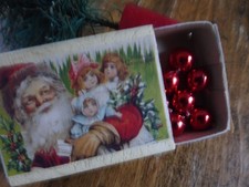 Puppenstube Kaufladen - Box nostalgisch - mit Weihnachtsmann-Kinder-Puppe-Bild