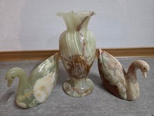 Vase mit 2 Schwäne, Set aus