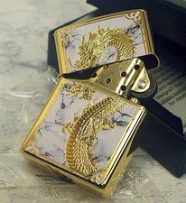 Zippo Dragon Gold Limited Edition G Tank Marble Print 88 Serial Gebraucht