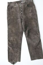 Lange Lederhose Schweinsleder neuwertig braun ohne Verzierungen für Jagd? Gr.52