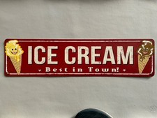 ICE CREAM  Alluminium Schild 20 cm Werbeschild Retro Vintage WETTERFEST