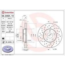 Bremsscheibe Brembo 09.9464.1X