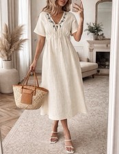 Musselin Sommerkleid Bestickt