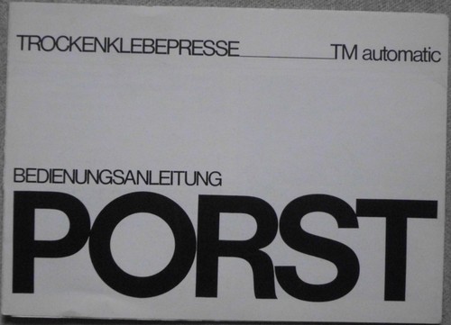 Porst trockenklebepresse - porst,