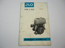 JLO L252 Allzweck Motor Montagehinweise Werkstatthandbuch 1960er Jahre