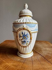 KPM BERLIN KURLAND Teedose Deckeldose  blauen Blumendekor und Monogramm  1. Wahl