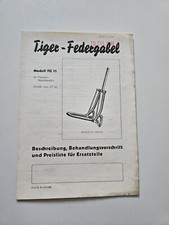 Tiger Federgabel Original Prospekt Modell FG11 Stand 1941 Oldtimer Motorrad