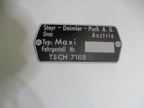 Typenschild schild steyr - typenschild,