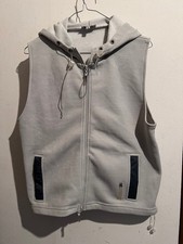 Kurze Gin Fizz Weste ärmellos mit Kapuze Gr. 38 40 L Hellgrau