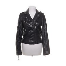 Zara, Bikerjacke, Damen, Größe: S, Schwarz, Leder, Einfarbig -pAd