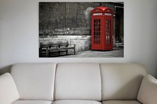 Leinwandbild: Rote Telefonzelle in London Fotos Bilder Wandbilder Poster England