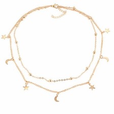 Schillernde Mond und Stern Halskette mit aufwendigem Anh?nger f??r elegante Out
