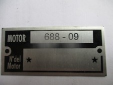 Typenschild Renault Motor-Schild moteur 688-09 tag plaque placa targa s86 R4 R5