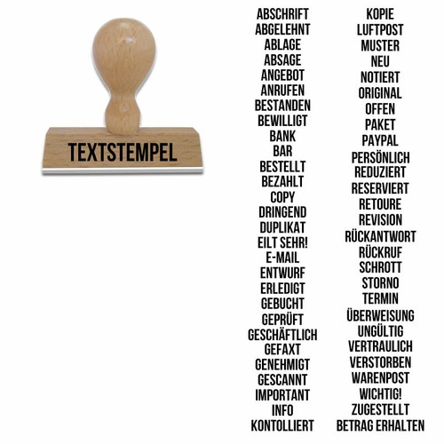 Textstempel holzstempel - textstempel,,