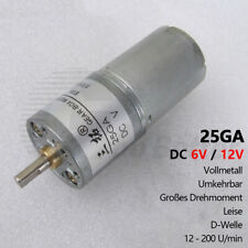 25mm Getriebemotor DC 6V 12V Gleichstrommotor Umkehrbar großes Drehmoment 25GA