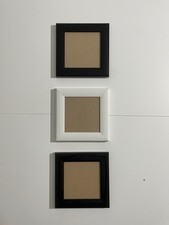 3 x Bilderrahmen quadratisch 20 x 20 cm Hochglanz Schwarz / Weiß neuwertig TOP!